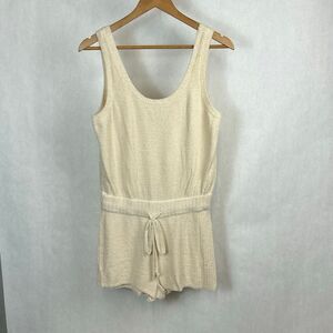 Spiritual Gangster Serenity Romper Sz Medium Cream Ivory Beige Sleeveless Jumpsu